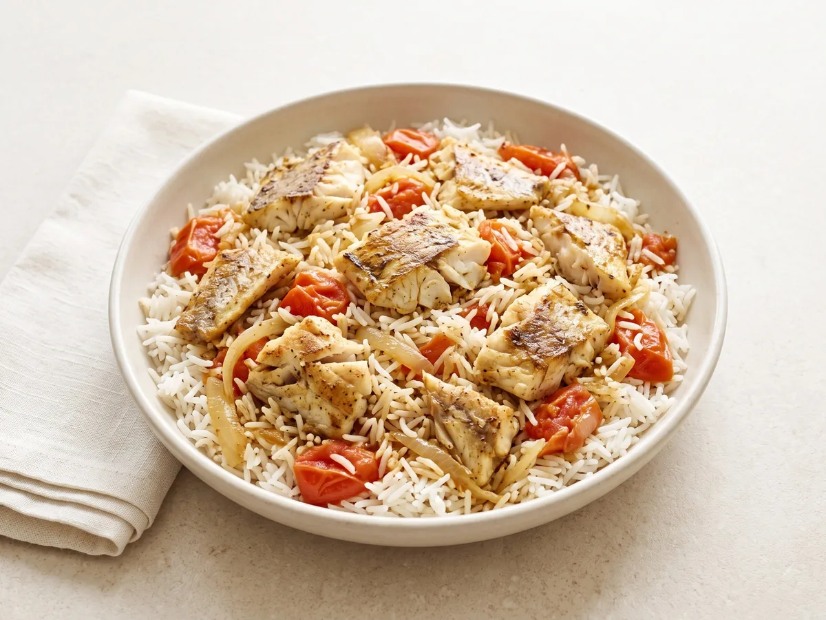 Fish Machboos with Fresh Lemon