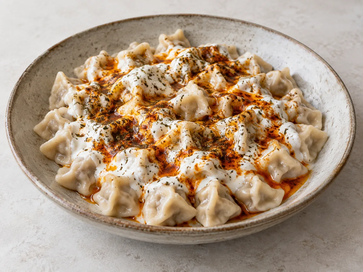 Turkish Manti with Yogurt and Paprika Butter