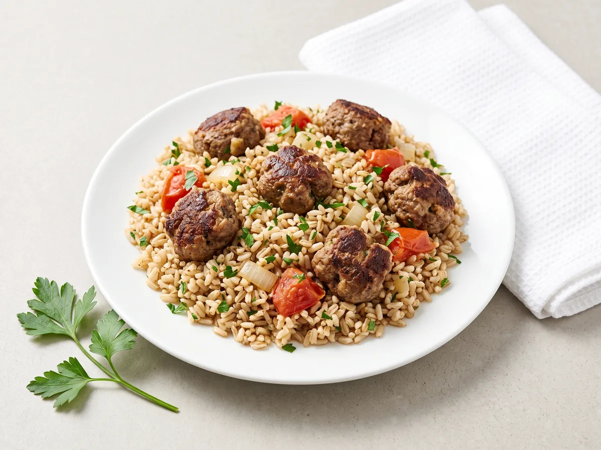 Beef Kefta with Brown Rice