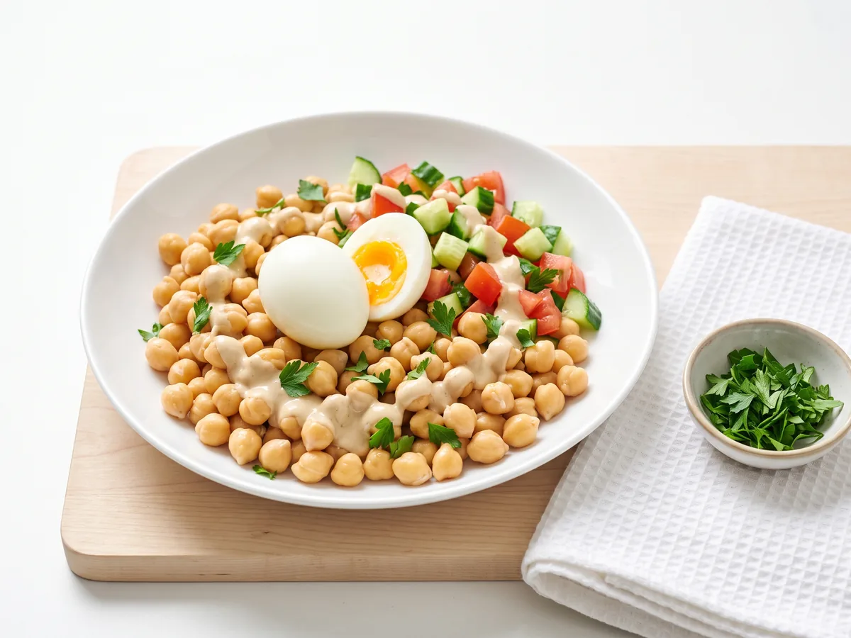 Chickpea, Egg and Tahini Bowl