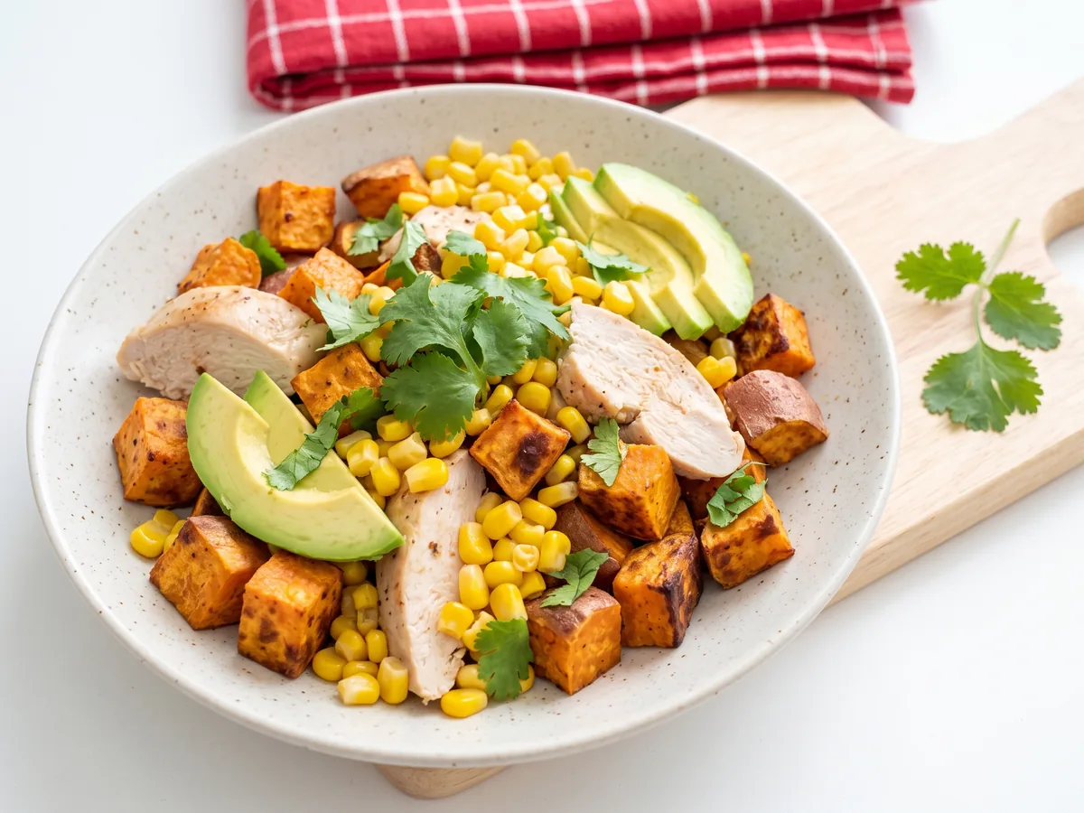 Chicken and Roasted Sweet Potato Bowl