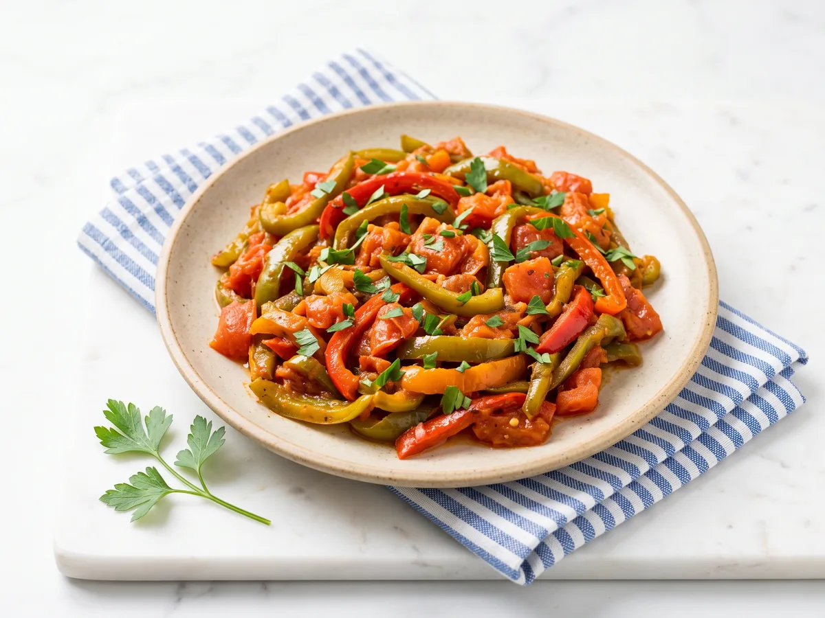 Taktouka (Moroccan Pepper and Tomato Salad)