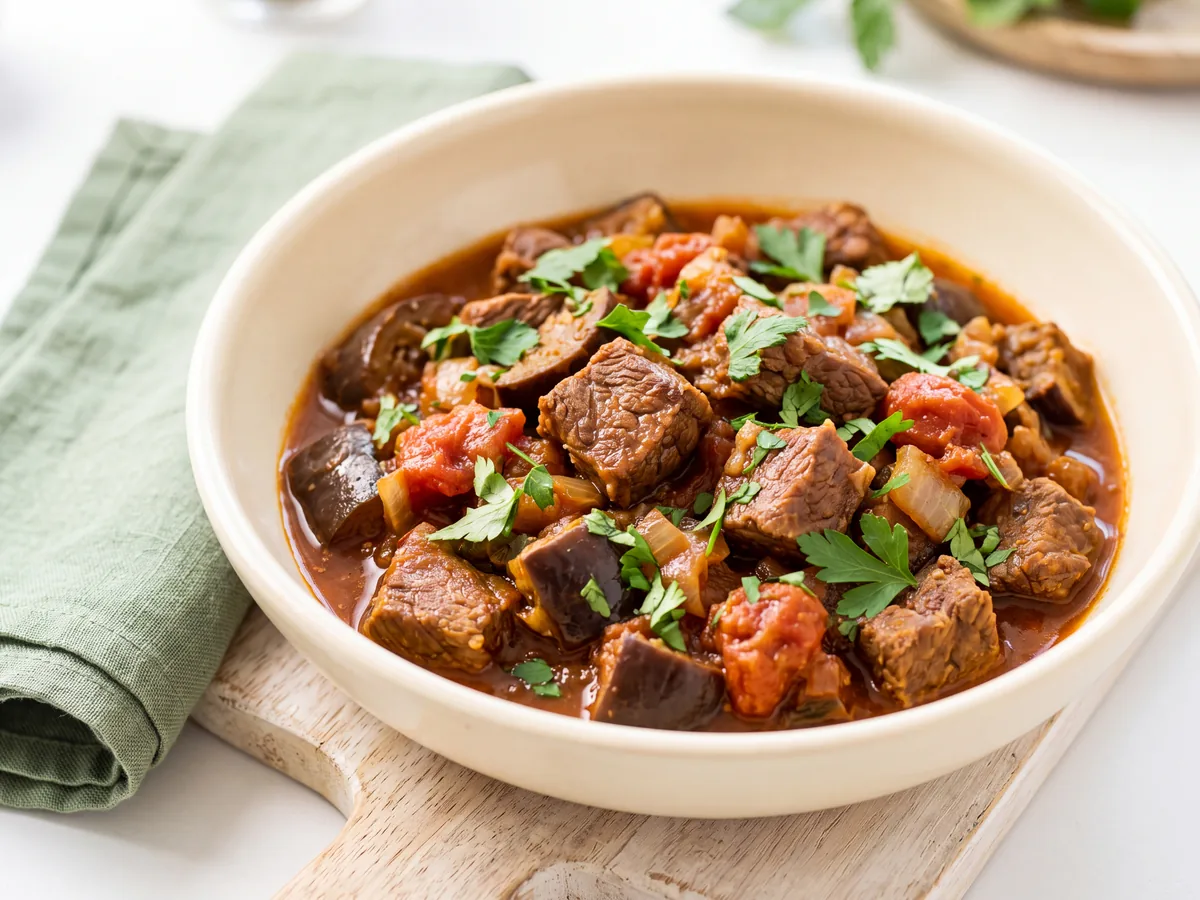 Slow-Cooked Beef with Eggplant