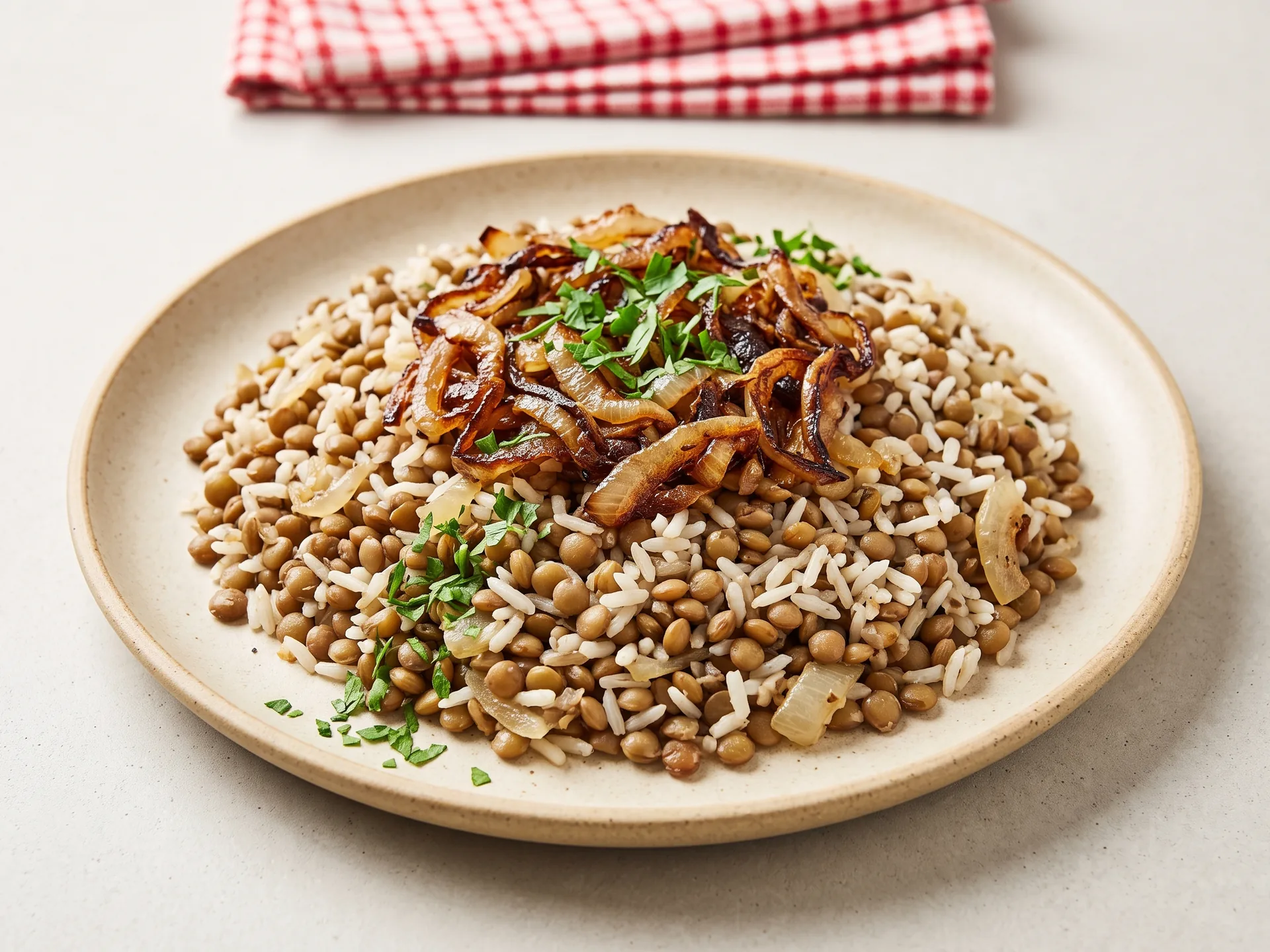 Mujaddara lentilles-riz
