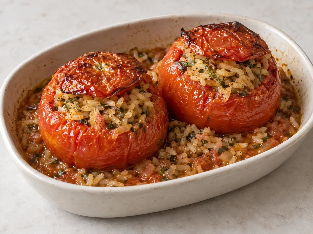 Gemista (Tomatoes Stuffed with Rice and Herbs)
