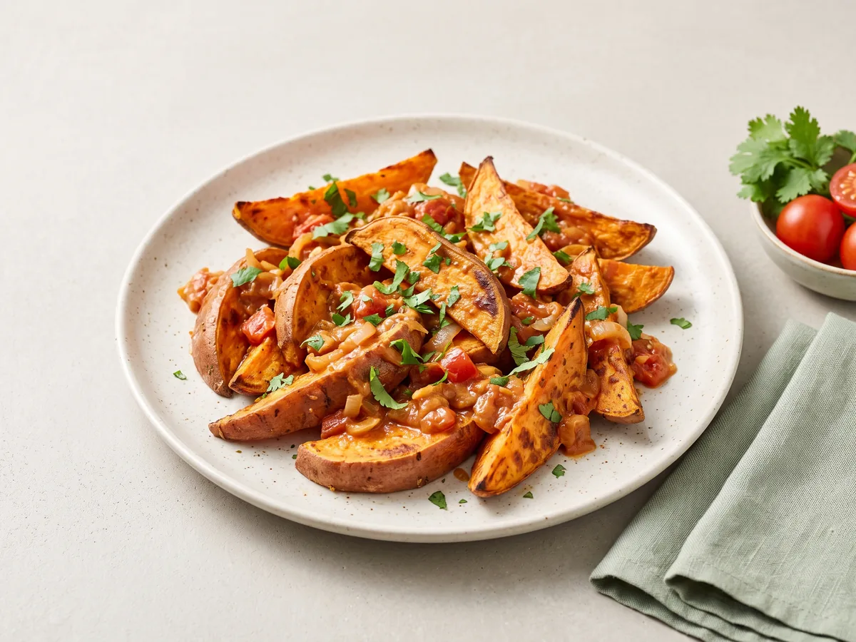 Roasted Sweet Potato with Peanut Sauce