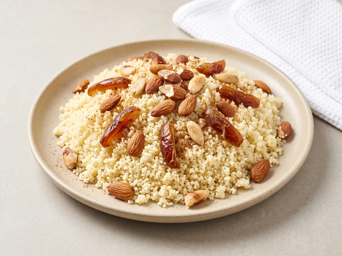 Seffa with Almonds and Dates