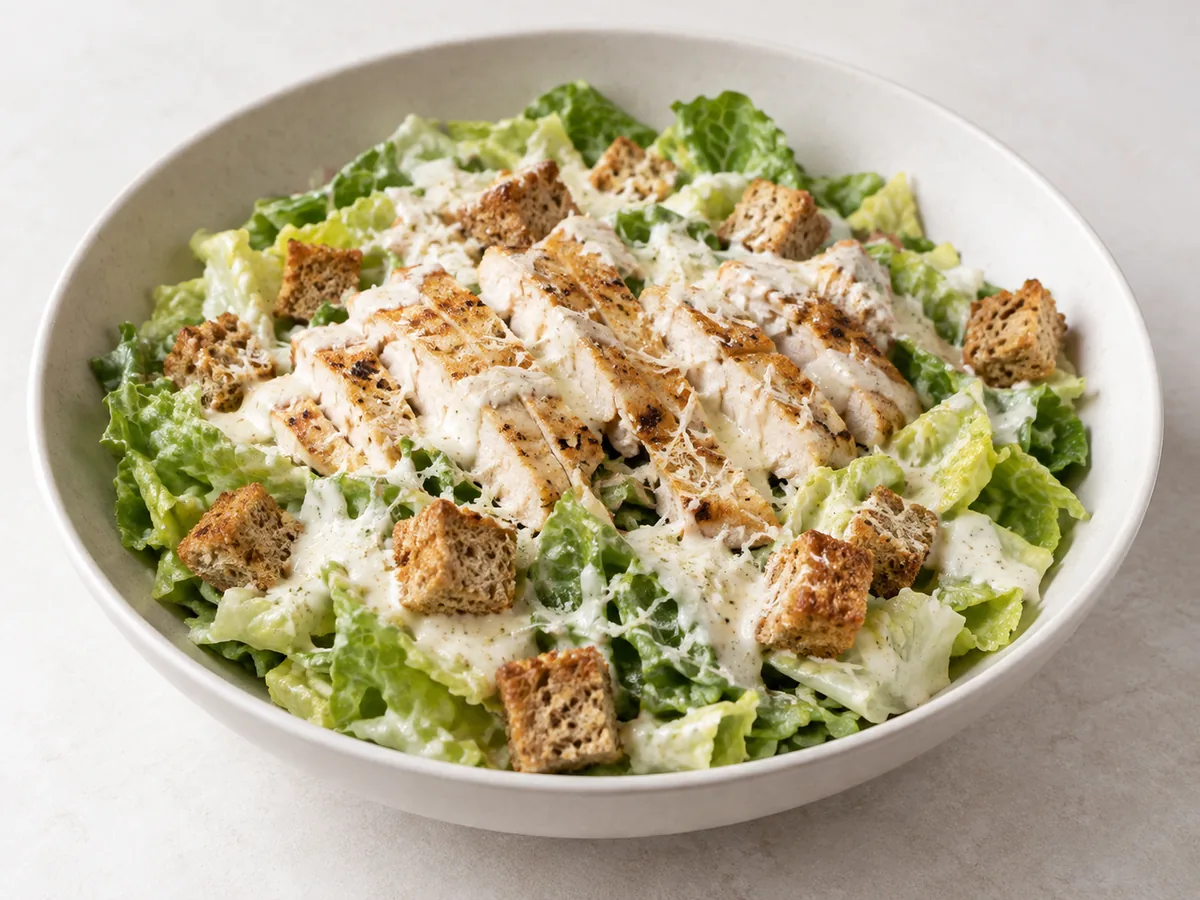 Caesar-Style Chicken Salad with Yogurt Dressing