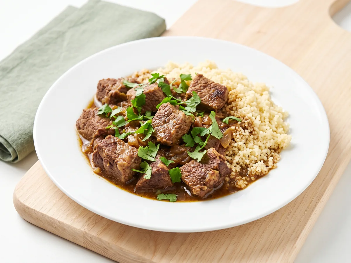 Tangia-Style Cumin Beef with Couscous