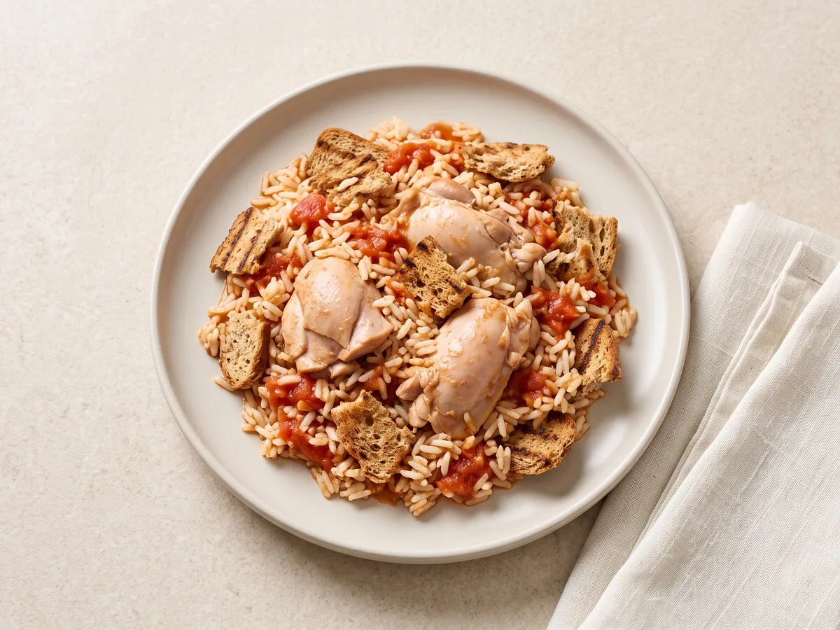 Egyptian Chicken Fatta with Lemon