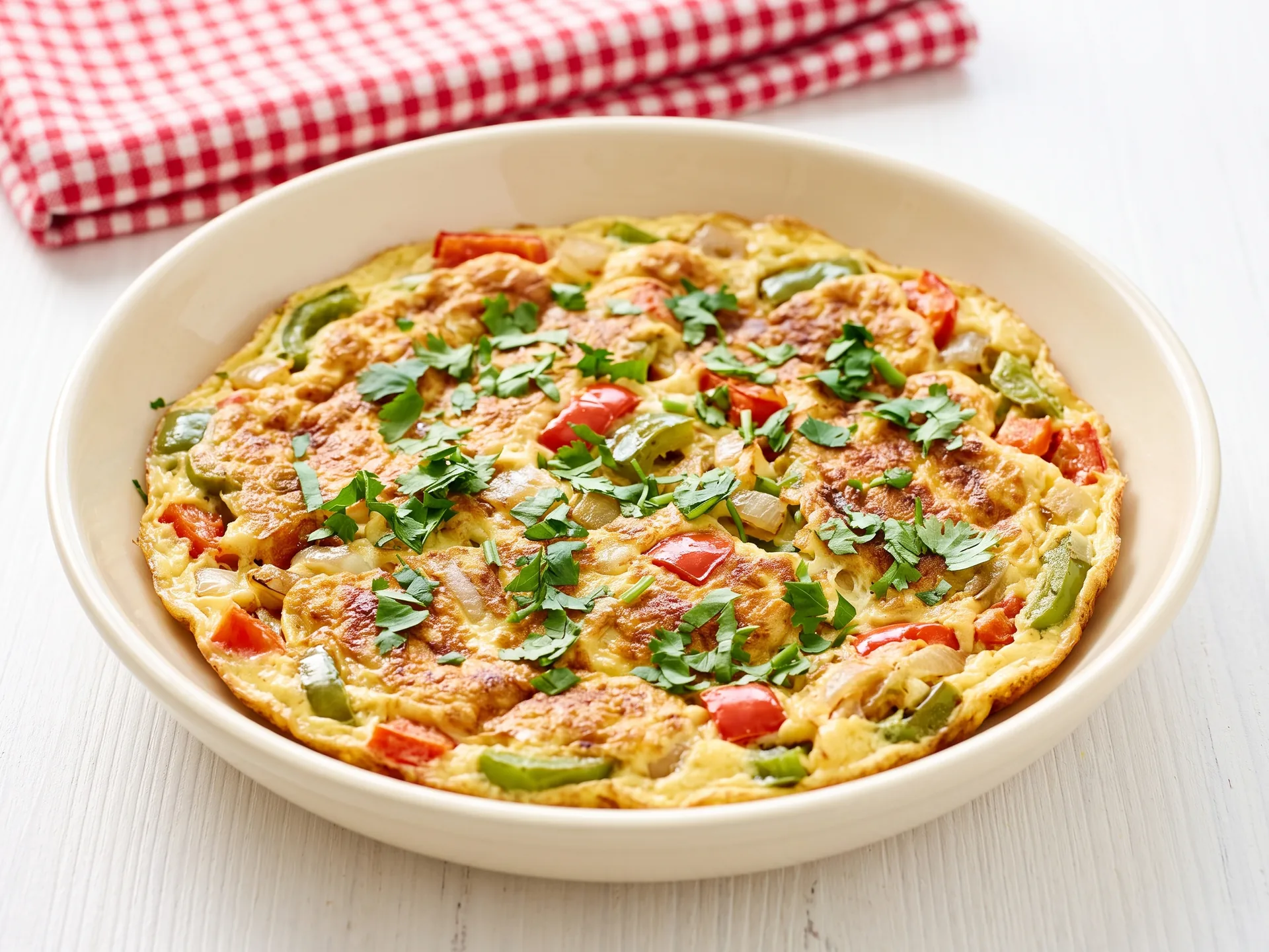 Bell Pepper and Cilantro Omelet
