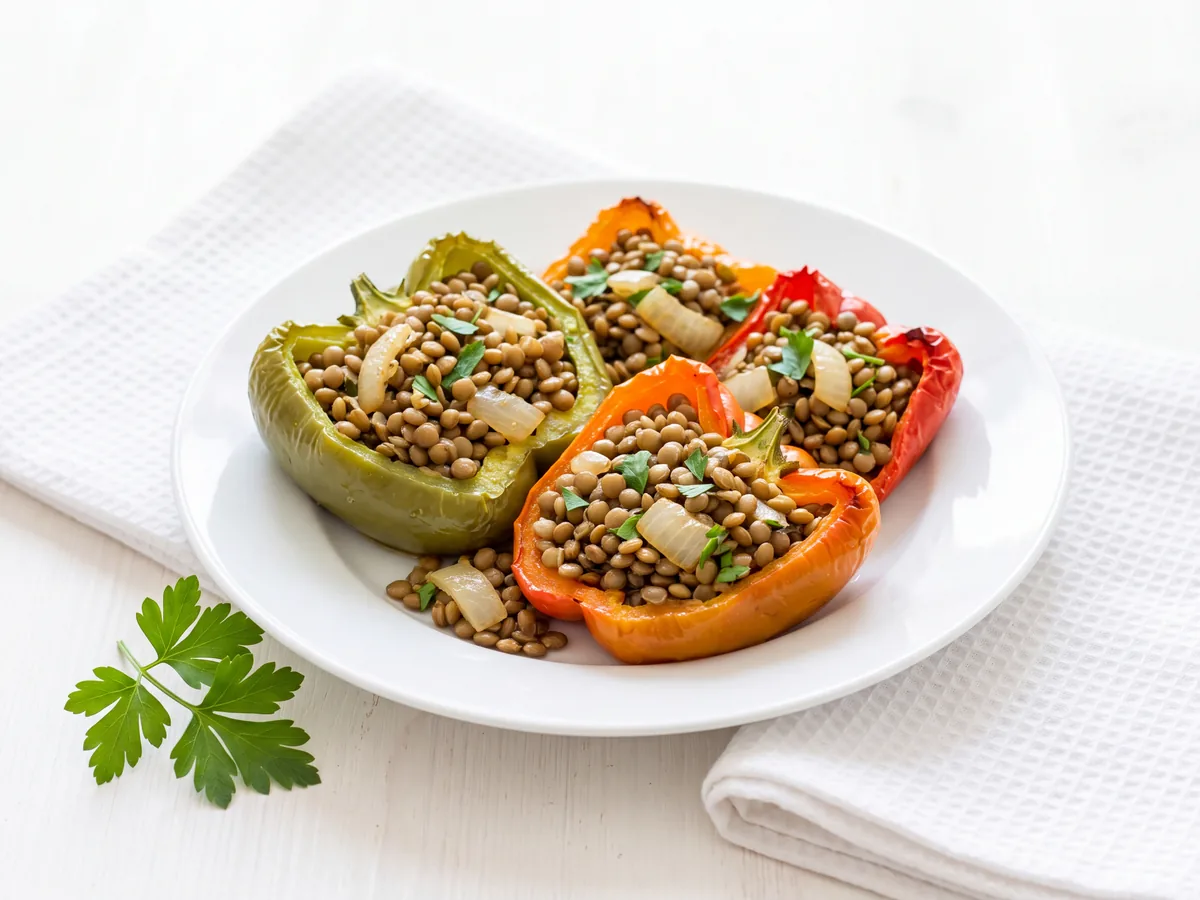 Lentil-Stuffed Bell Peppers