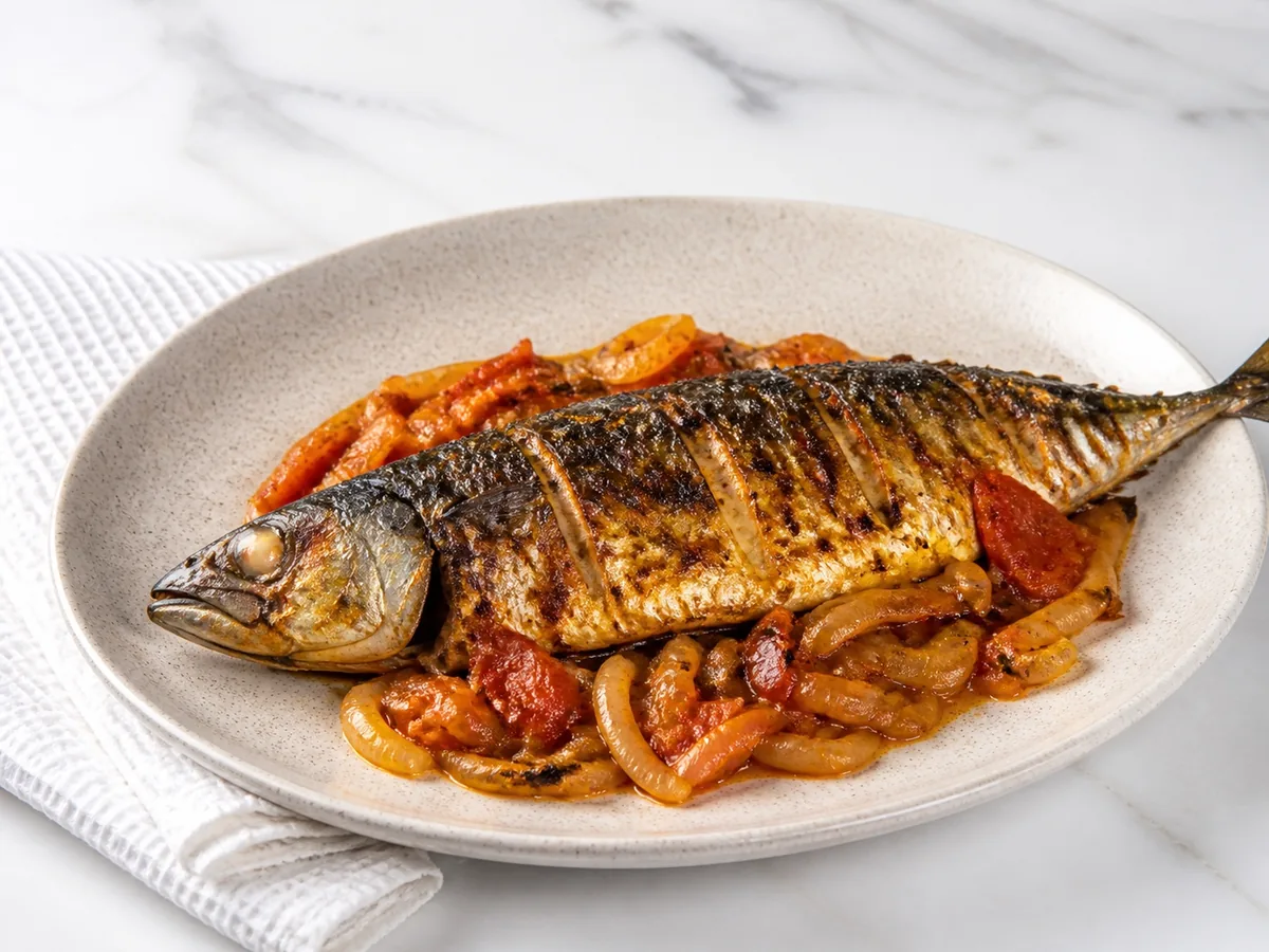 Braised Mackerel with Onions