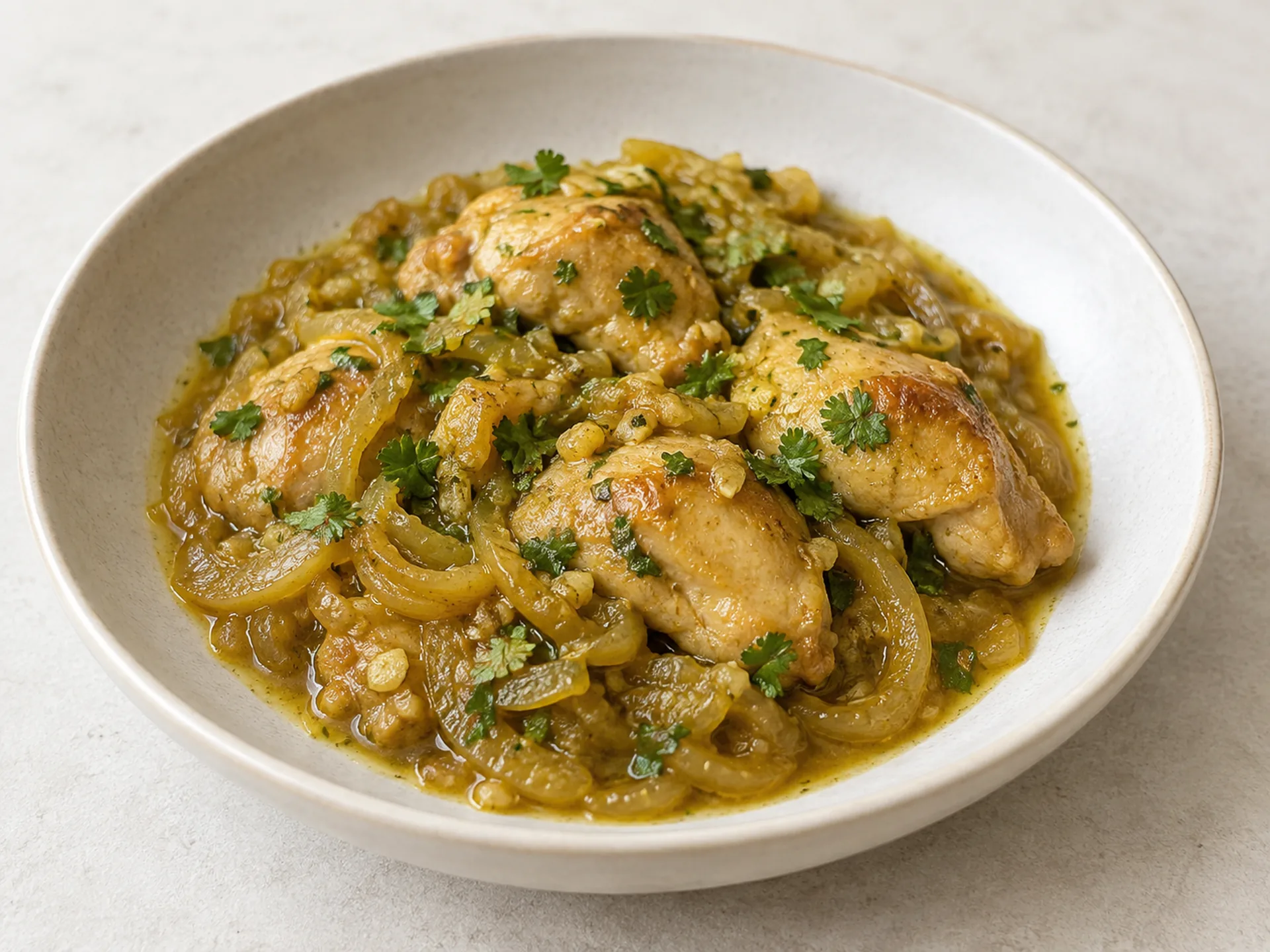 Chicken Thigh with Caramelized Onions