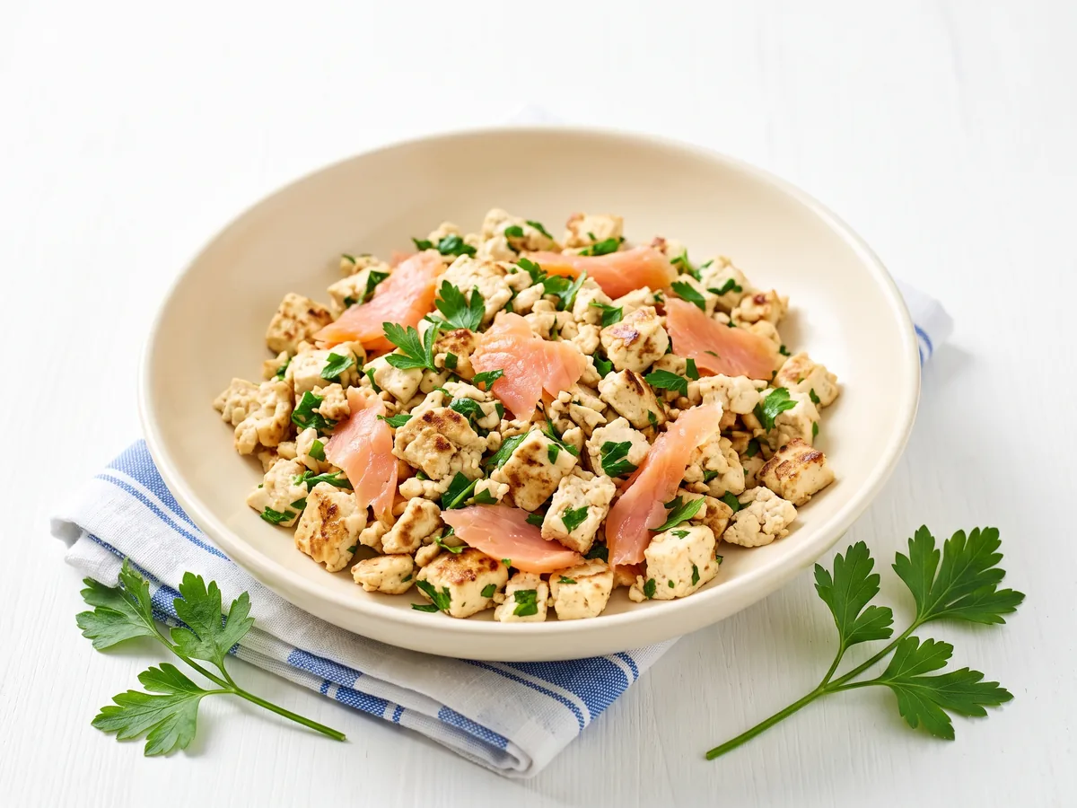 Tofu Scramble with Smoked Salmon