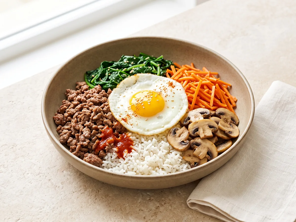 Bibimbap with Soy-Chili Sauce