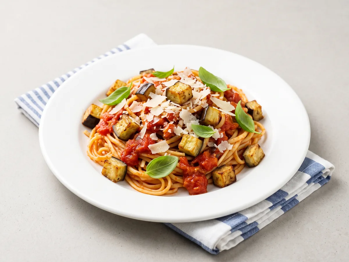 Pasta alla Norma with Parmesan