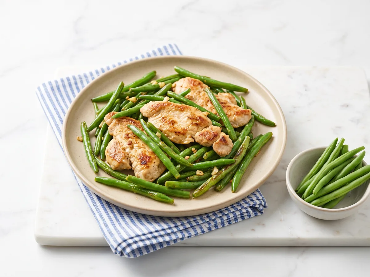 Pan-Seared Turkey with Garlic-Paprika Green Beans