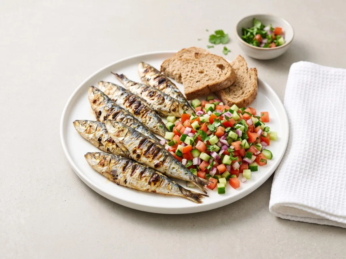 Grilled Sardines with Moroccan Salad