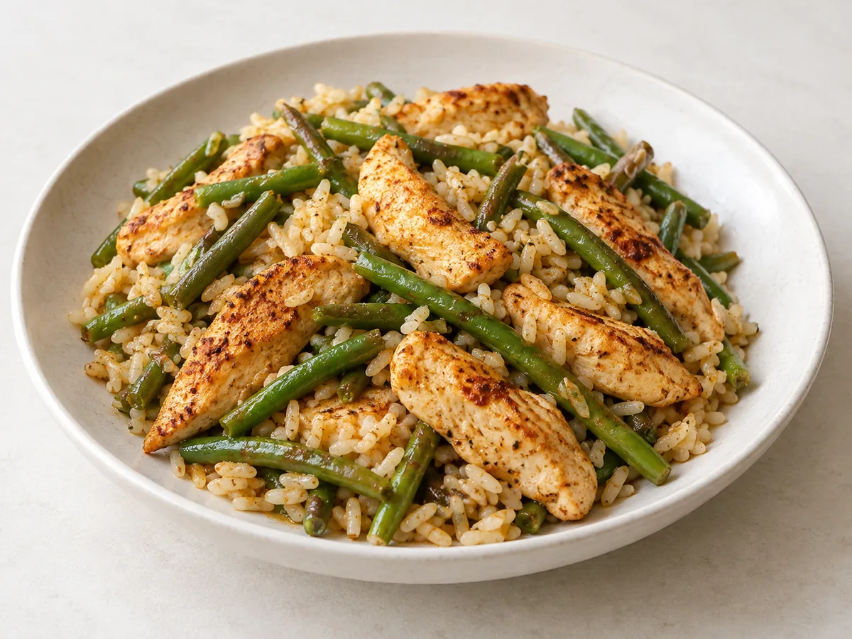 Paprika Chicken Skillet with Rice and Green Beans