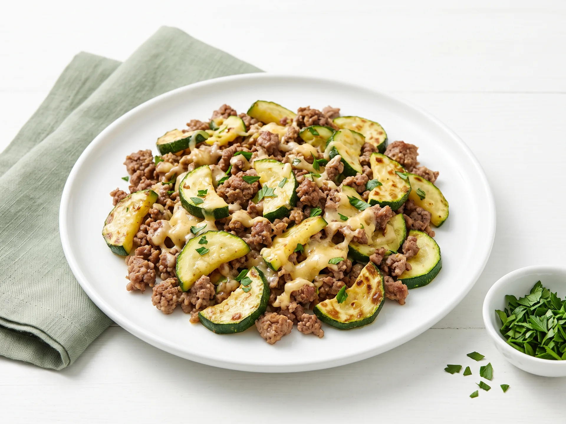 Gratin de courgettes au bœuf et gouda